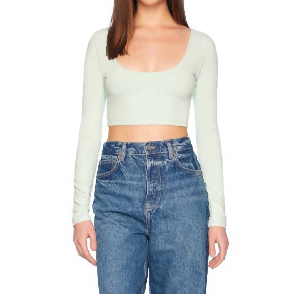 NEW SUSANA MONACO low scoop crop top in mint chip